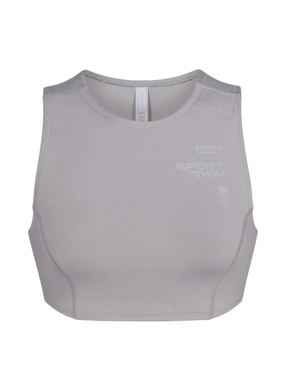 SKIMS Sport Swim High Neck Top Womens Large Chrome size xl NWT